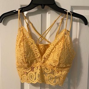 Victoria Secret Yellow Lace Crop - M